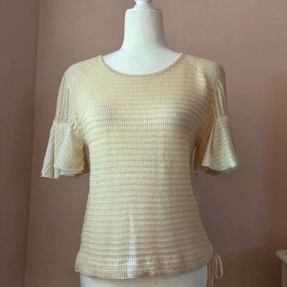 NWT Free People Flutter Sleeve Knit Top - Picture 2 of 5